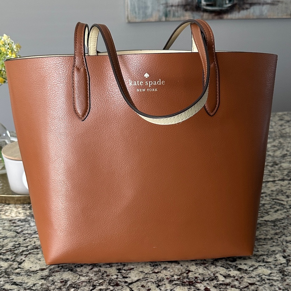 Kate Spade Tan Leather Tote Reversible!!